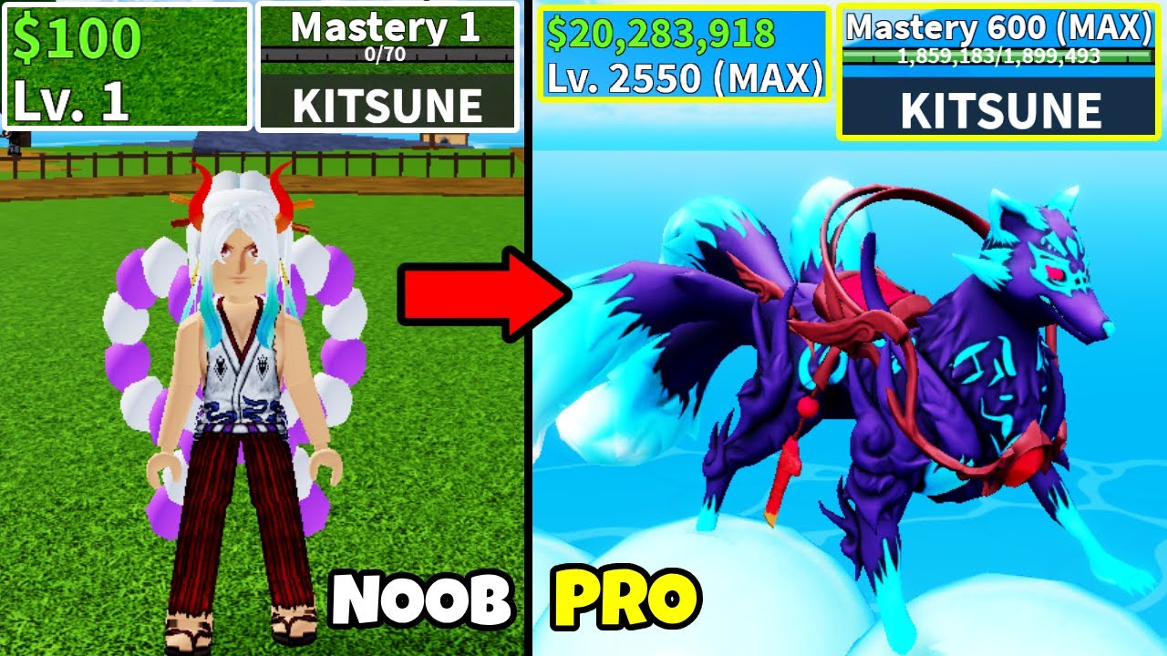 Beating Blox Fruits as Yamato! NEW Kitsune Fruit Lvl 0 to Max Lvl Noob to Pro Blox Fruits!