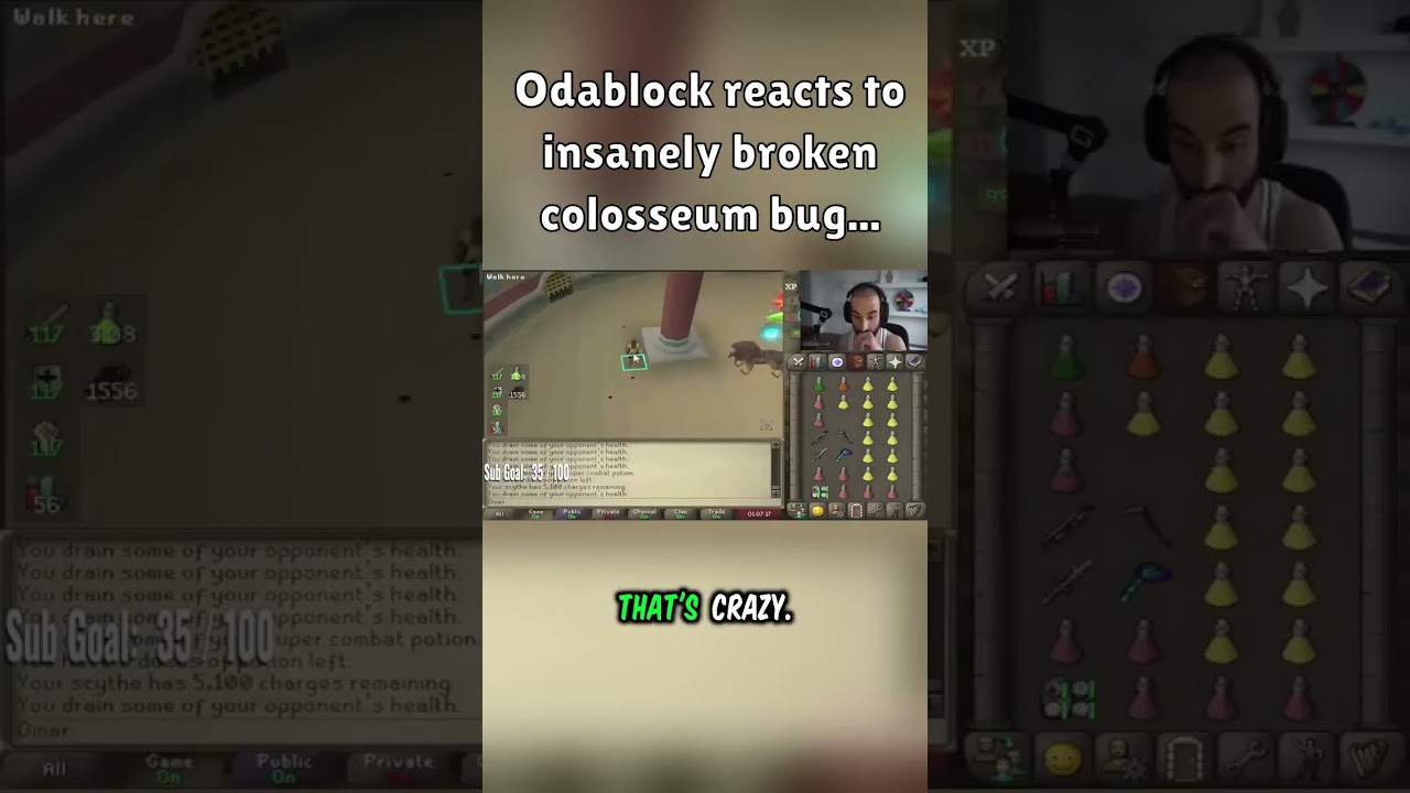Odablock reacts to insanely broken colosseum bug... #oldschoolrunescape #colosseum #osrs #odablock