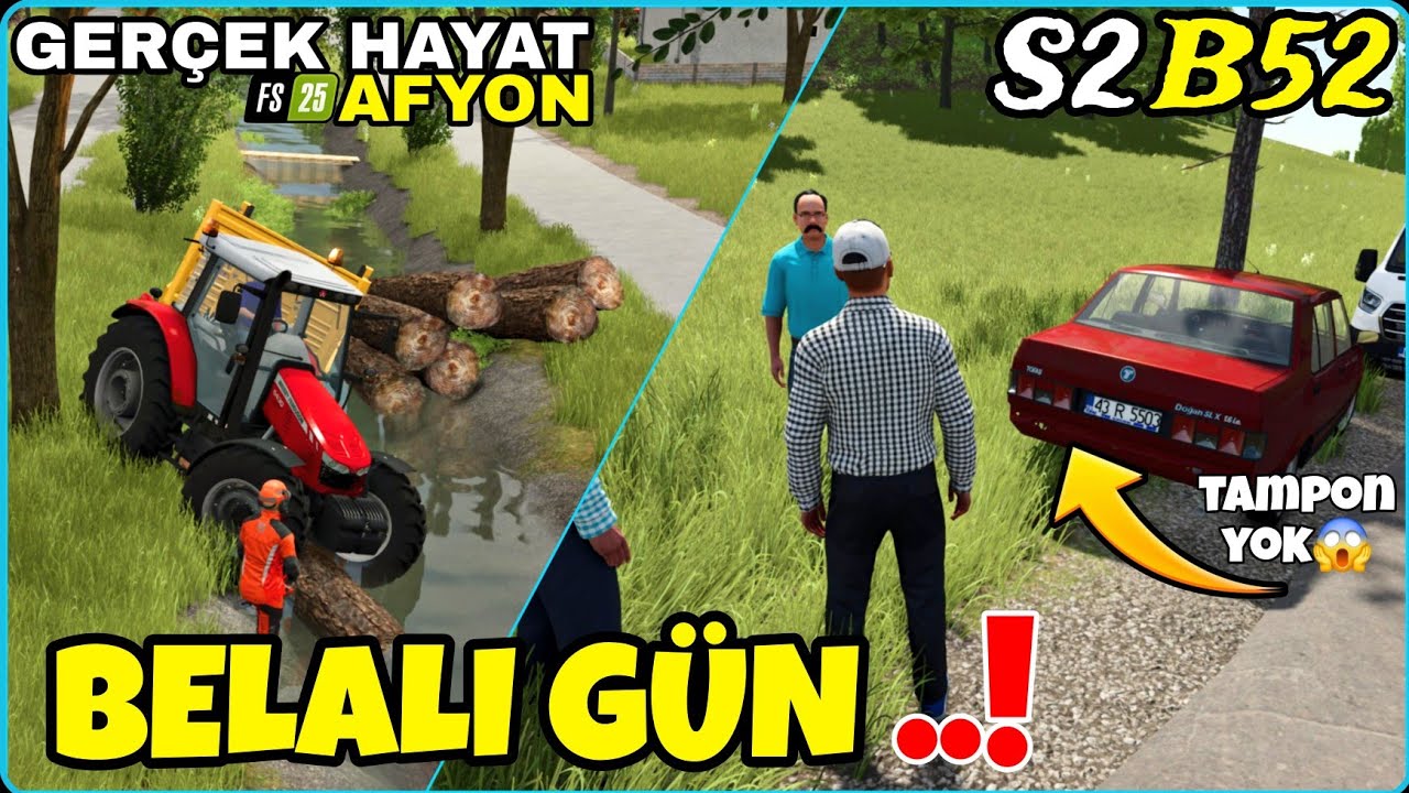 ARABAYI EMANET VERDİM TAMPONSUZ GELDİ🤦🏻‍♂️ ESKİ MUHTAR BELALI DEREYE DÜŞTÜ❗️ FS25 GERÇEK HAYAT AFYON