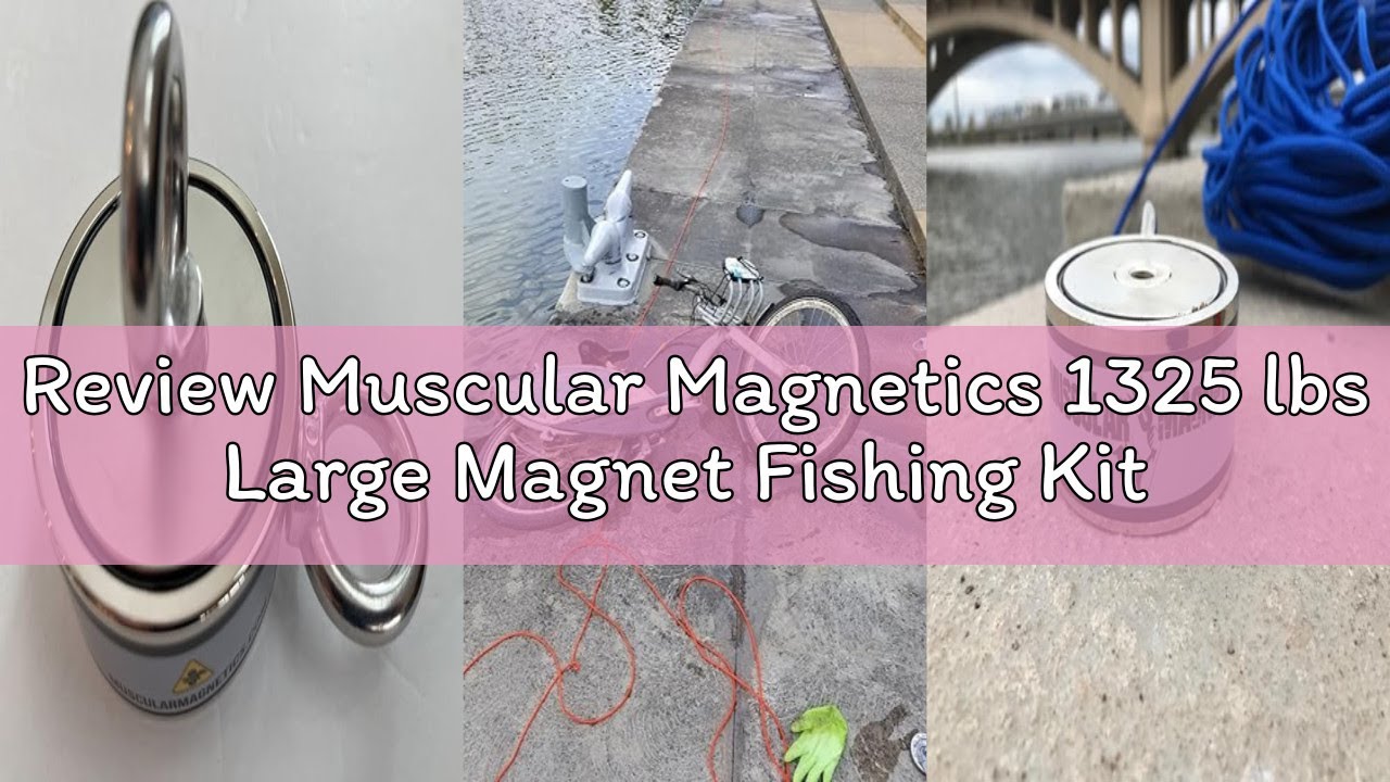 Review Muscular Magnetics 1325 lbs Large Magnet Fishing Kit | Complete Double Sided Fishing Magnet |