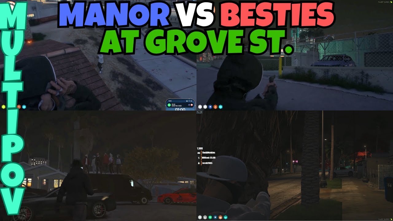 MANOR VS BESTIES AT GROVE STREET AFTER BESTIES PUSH MANOR FOR HOLDING UP MING | NOPIXEL 4.0 GTA RP