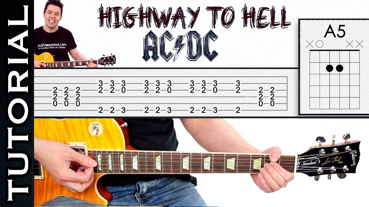 Como tocar Highway To Hell de AC DC tutorial fácil para cualquier guitarra