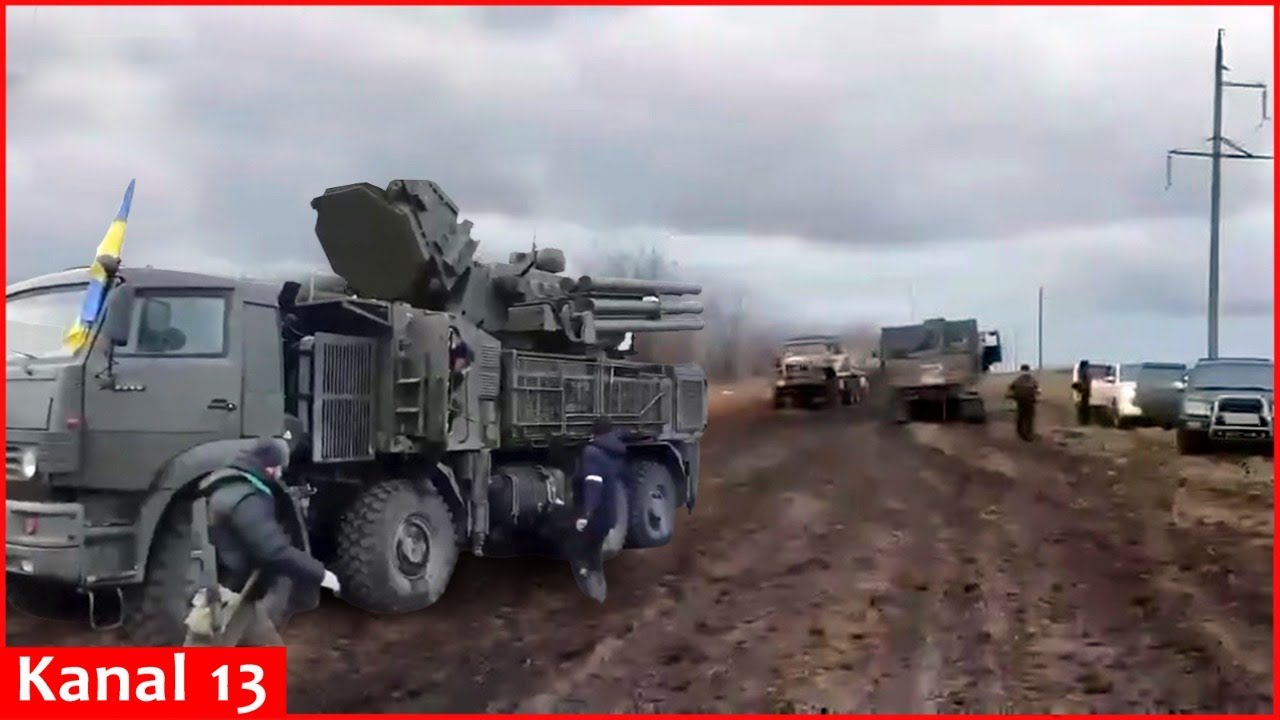 Entire convoy of Russians destroyed - 