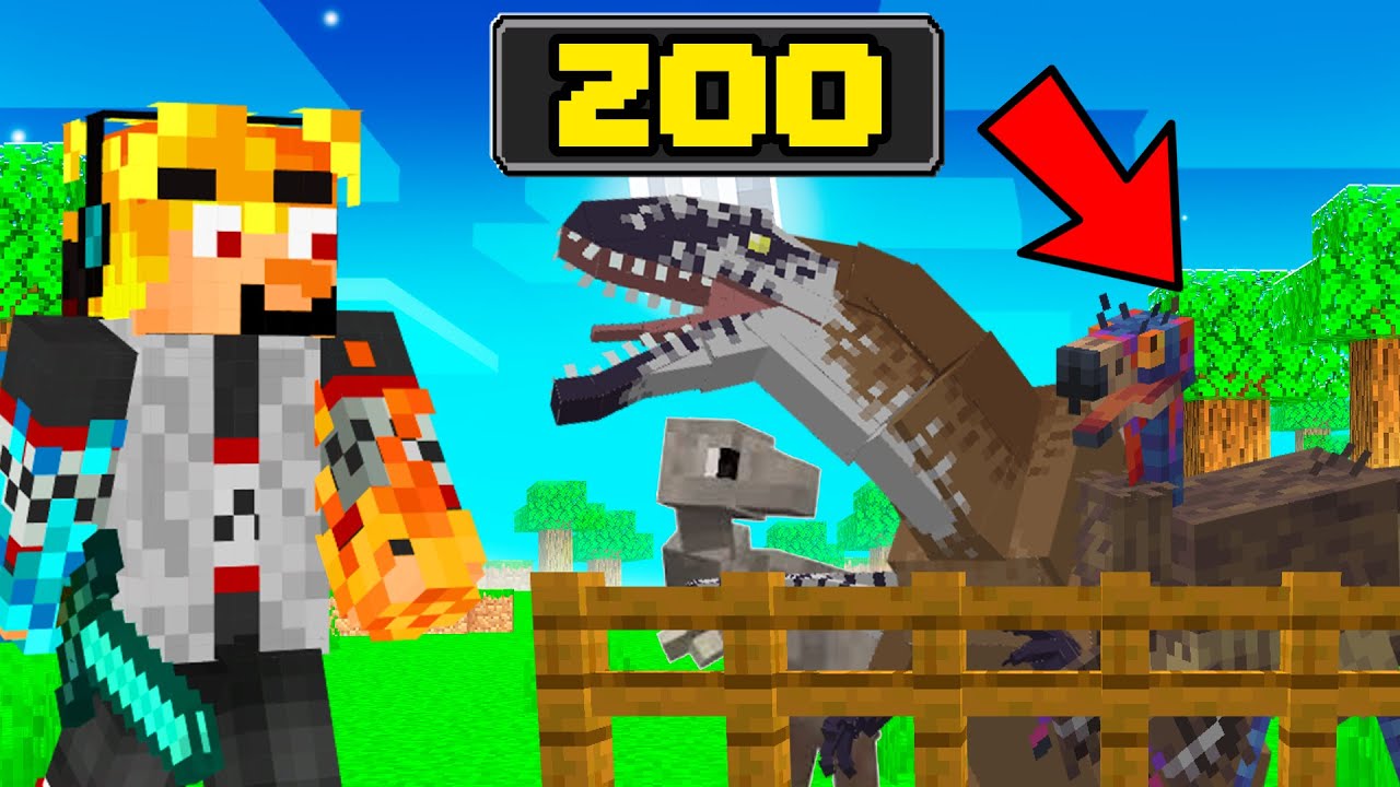 Postavil jsem NEJVĚT&Scaron;&Iacute; ZOO pro DINOSAURY v Minecraftu