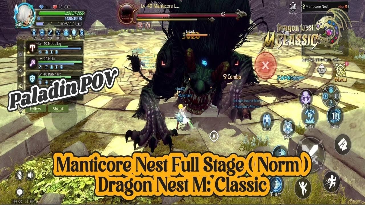 Manticore Nest Full Stage ( Norm ) Paladin POV - Dragon Nest M: Classic
