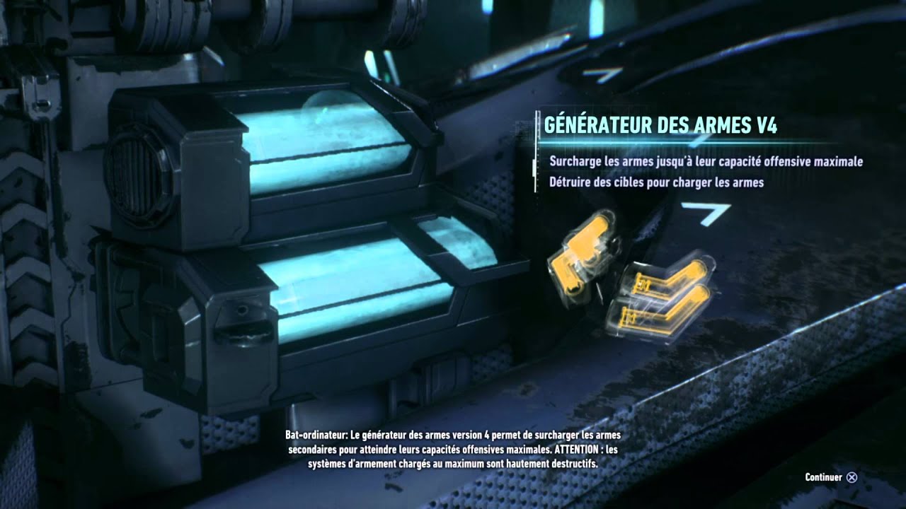 Batman Arkham Knight : Equiper batmobile arme secondaire Tour horloge - Walkthrough 28 FR