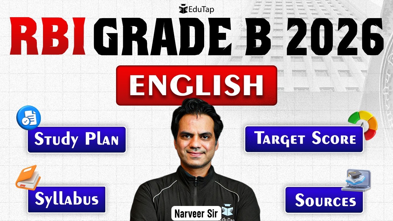RBI Grade B 2026 English Preparation Strategy for Phase 1 | Syllabus, Study Plan, Sources