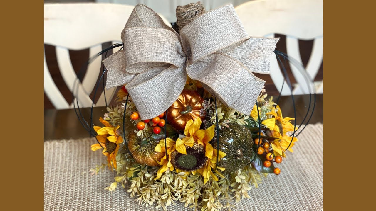 DIY Dollar Tree Pumpkin Tutorial - Fall Pumpkin Table Arrangement - DIY Crafts