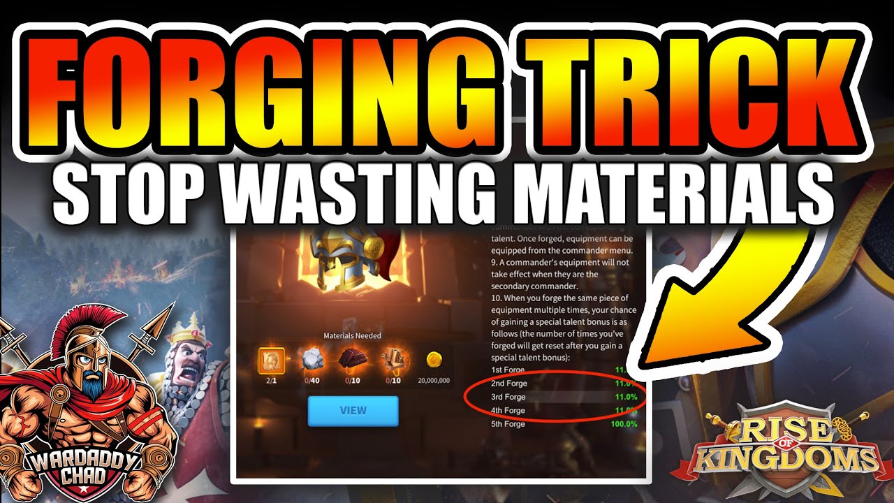 Forging New Equipment: Use This Trick & Save Materials- Rise of Kingdoms