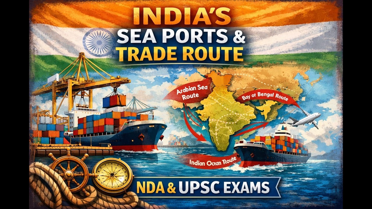 India’s Sea Ports & Trade Routes | Complete Geography for NDA & UPSC 2026 || #geography #nda #upsc