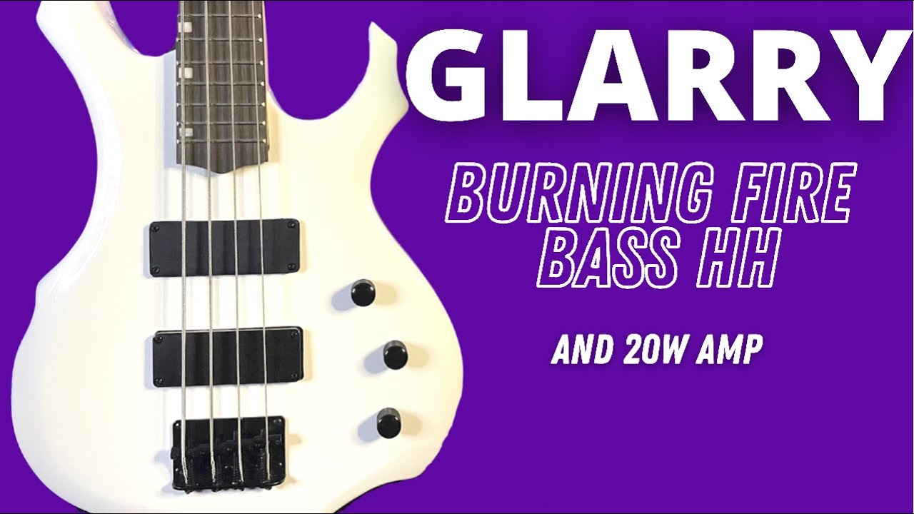 GLARRY NEW Burning Fire Bass HH and 20w Amp // Full Review