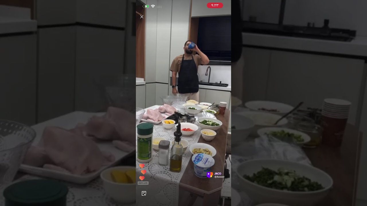 وصفات رمضانية ( وصفه دجاج محشي بالفرن🍗♥️) بث جاكو عويد العنزي 🤍🤍