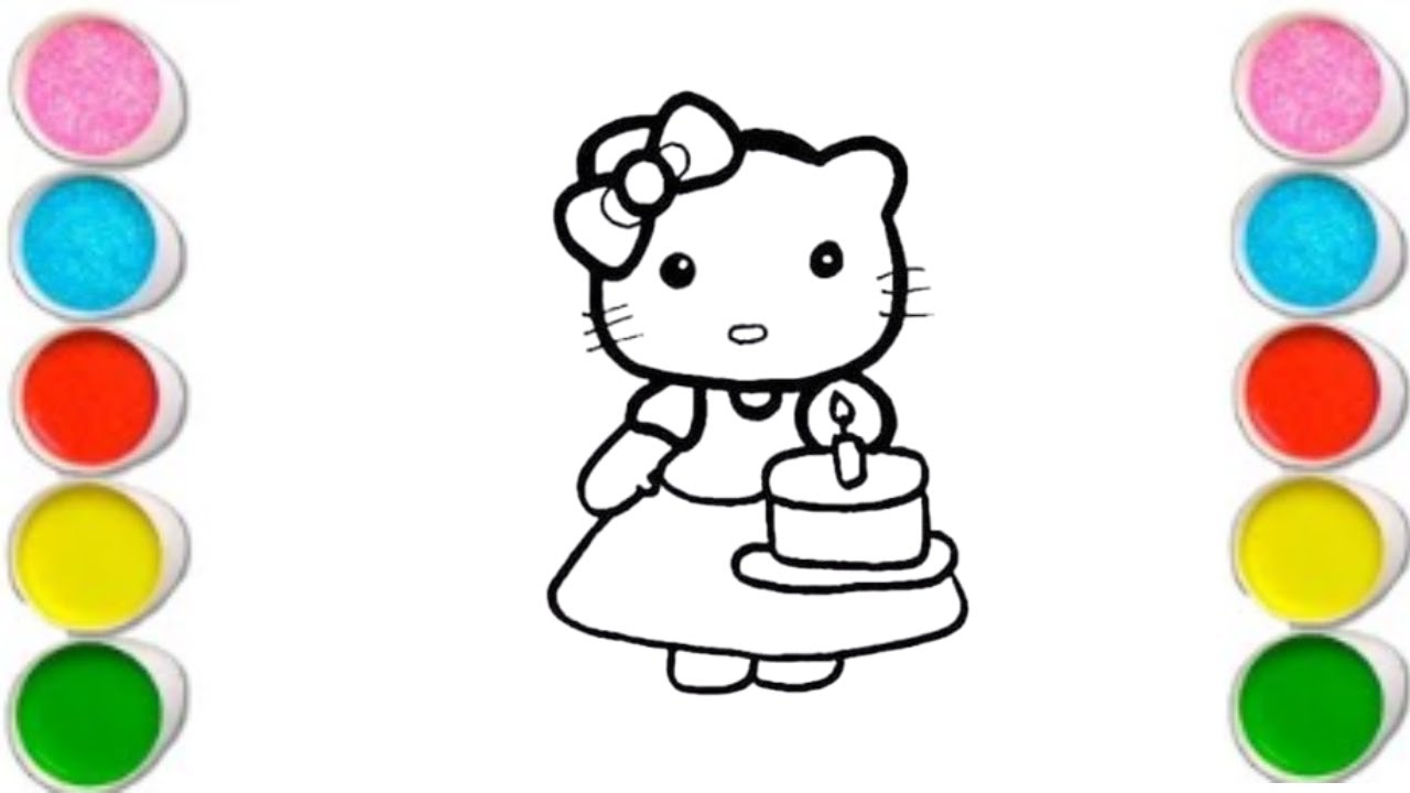 How To Draw Hello Kitty & Fish Drawing, Painting & Coloring For Kids and Toddlers_🌈🎨@munnicolor