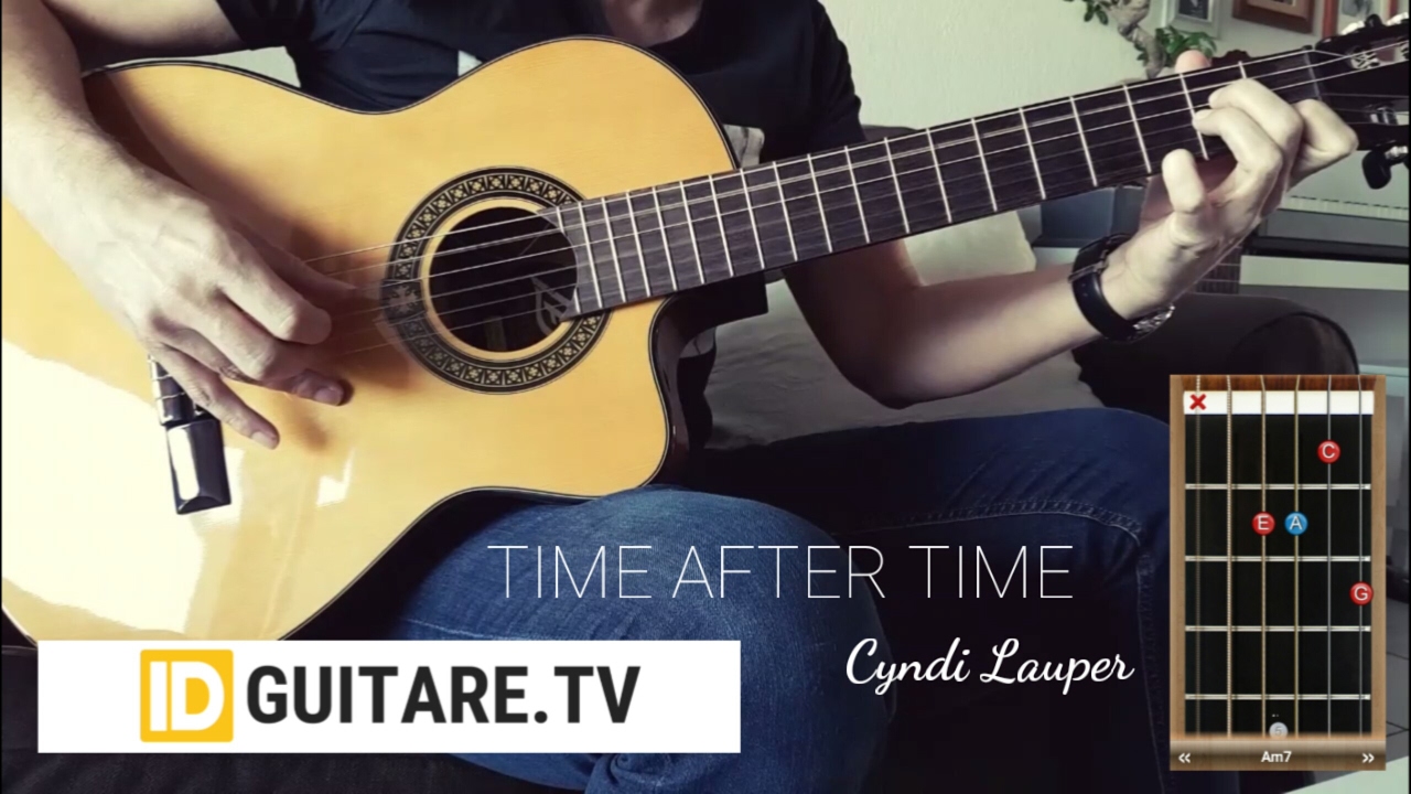 Time after time - Cyndi Lauper - Acoustic guitar cover + chords. Morceau avec accords