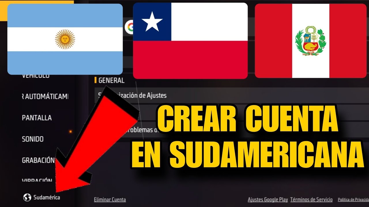 COMO CREAR UNA CUENTA DE FREE FIRE EN LA REGION DE SUDAMERICA