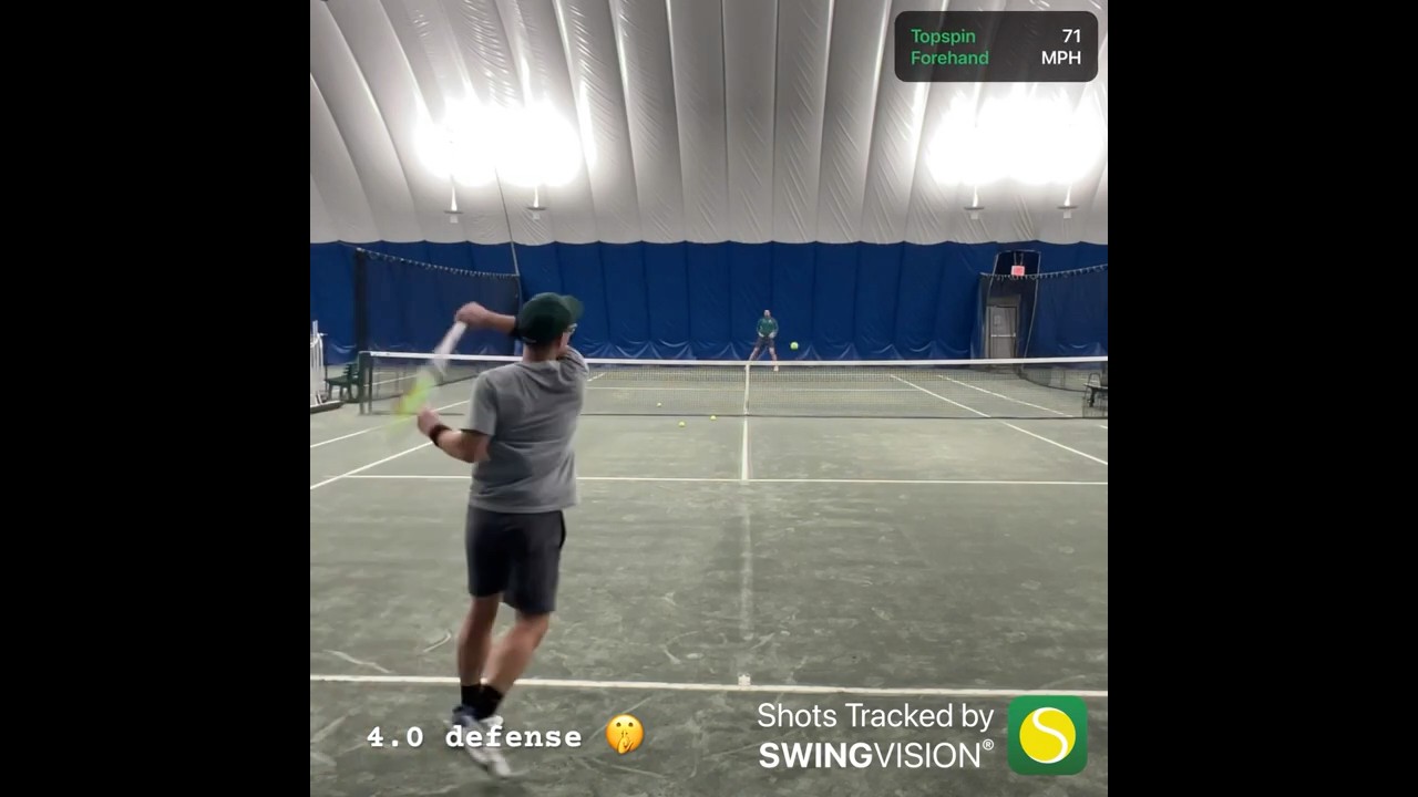 NTRP 4.0 vs 4.5 defensive forehand pass 💪🏽 #tennis