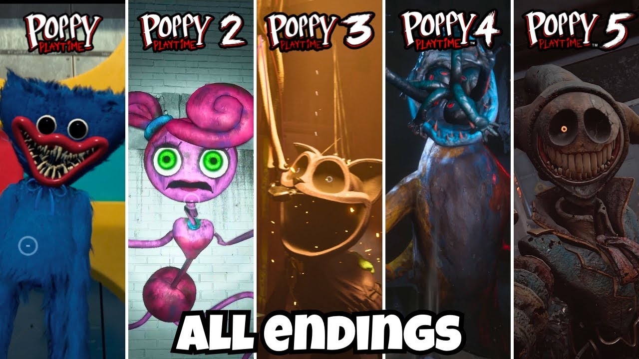Poppy Playtime: Chapter 1-5 All Endings(Showcase)