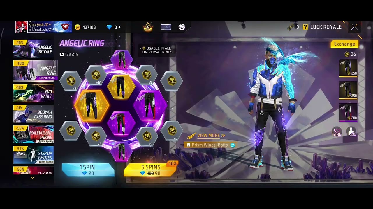 Anjali top ring event Me Kitna 💎 lagega | new Anjali ka Royal event free fire Max | one spin trick