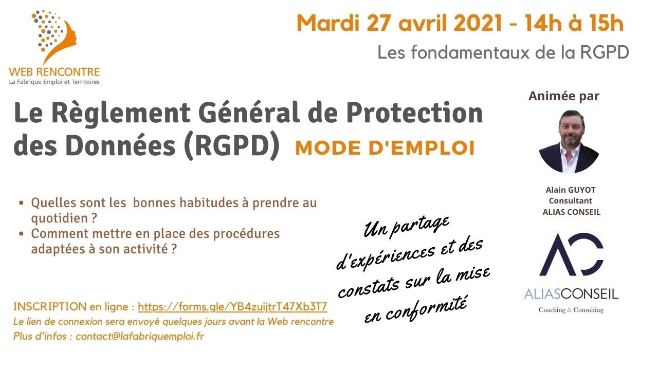 Web Rencontres : le Règlement Général de Protection des Données dans notre activité professionnelle