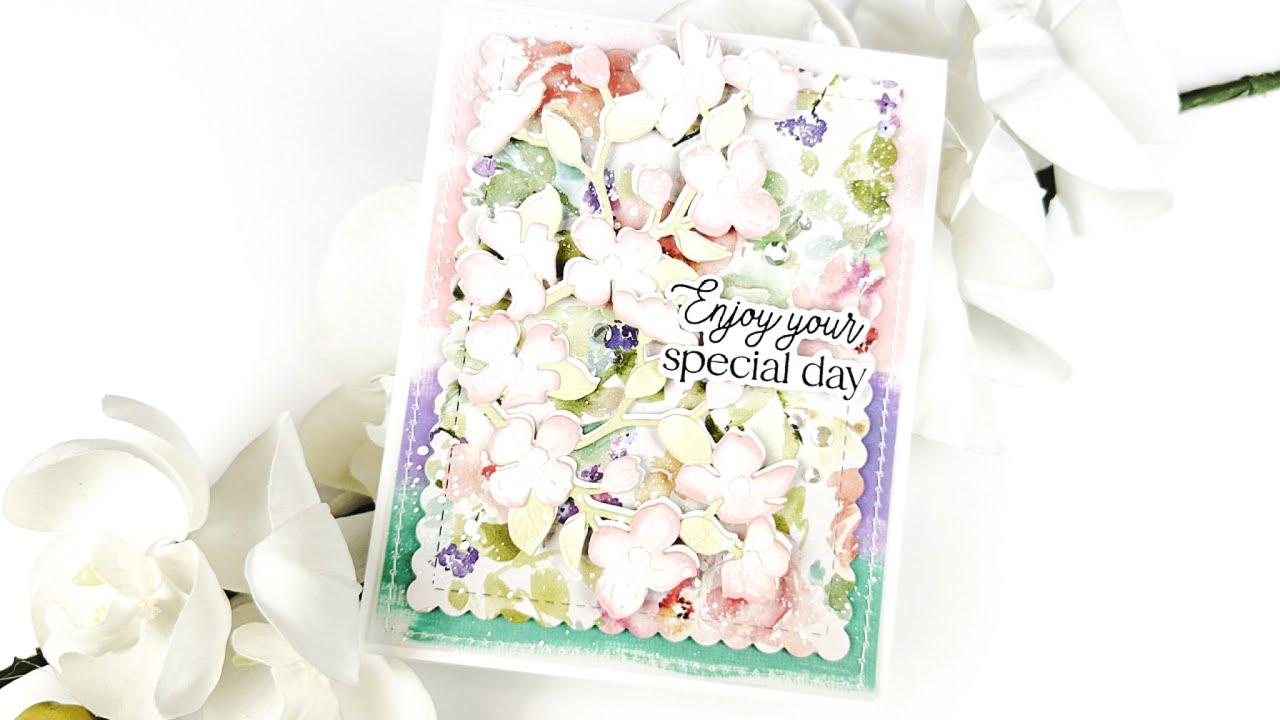 Create a Tone on Tone Look With Lovely Layers Dogwood With Mari