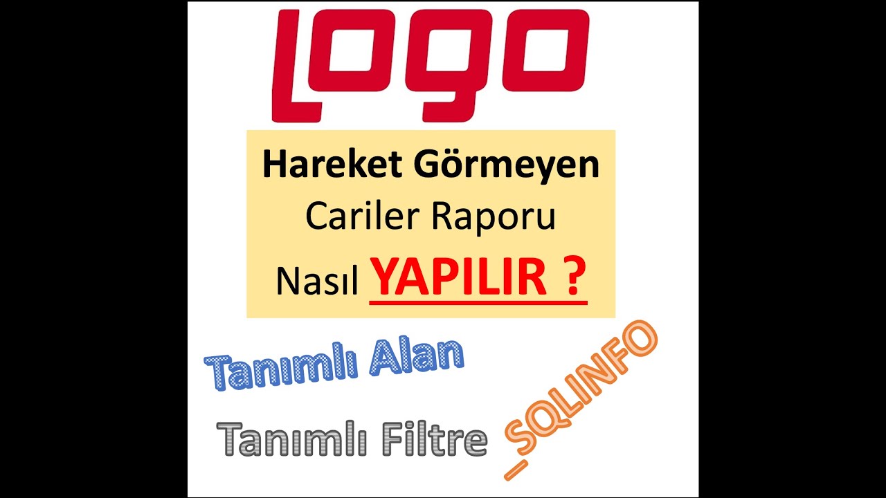 Logo - Belli Tarih Arasında Hareketsiz Cari Raporu (Tanımlı Filtre Ekleme)
