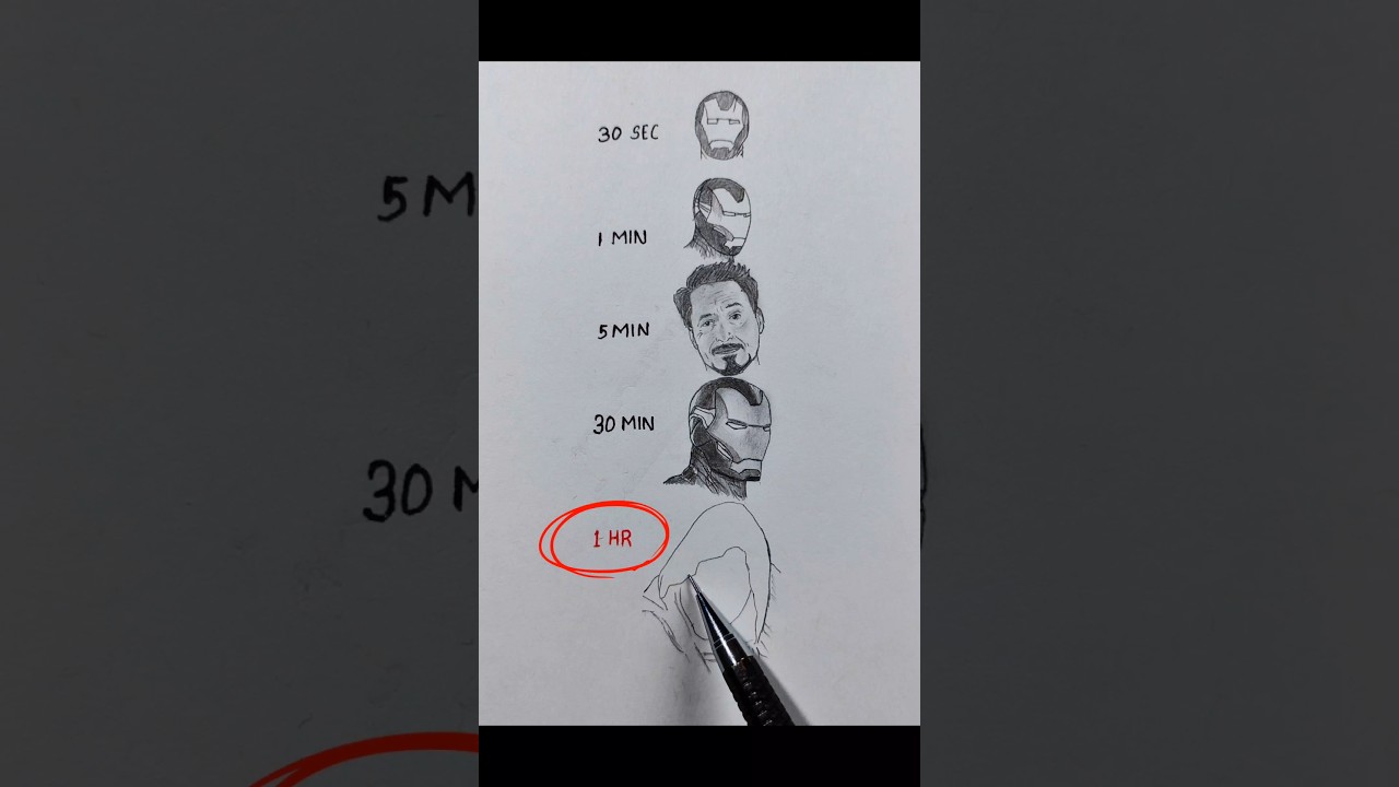 Create AMAZING Iron Man Pencil Drawing From Scratch! #ironman #pencildrawing #drawingtutorial #art