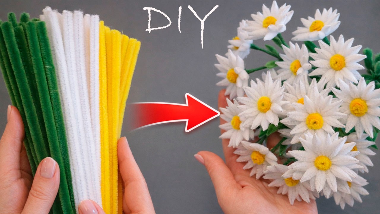 GREAT IDEA How to make daisies from Pipe Cleaner