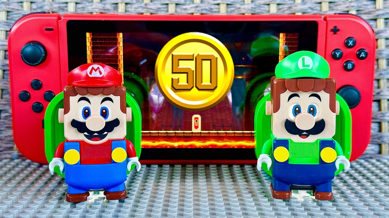 Lego Mario and Luigi need 50 COINS to save Yoshi!