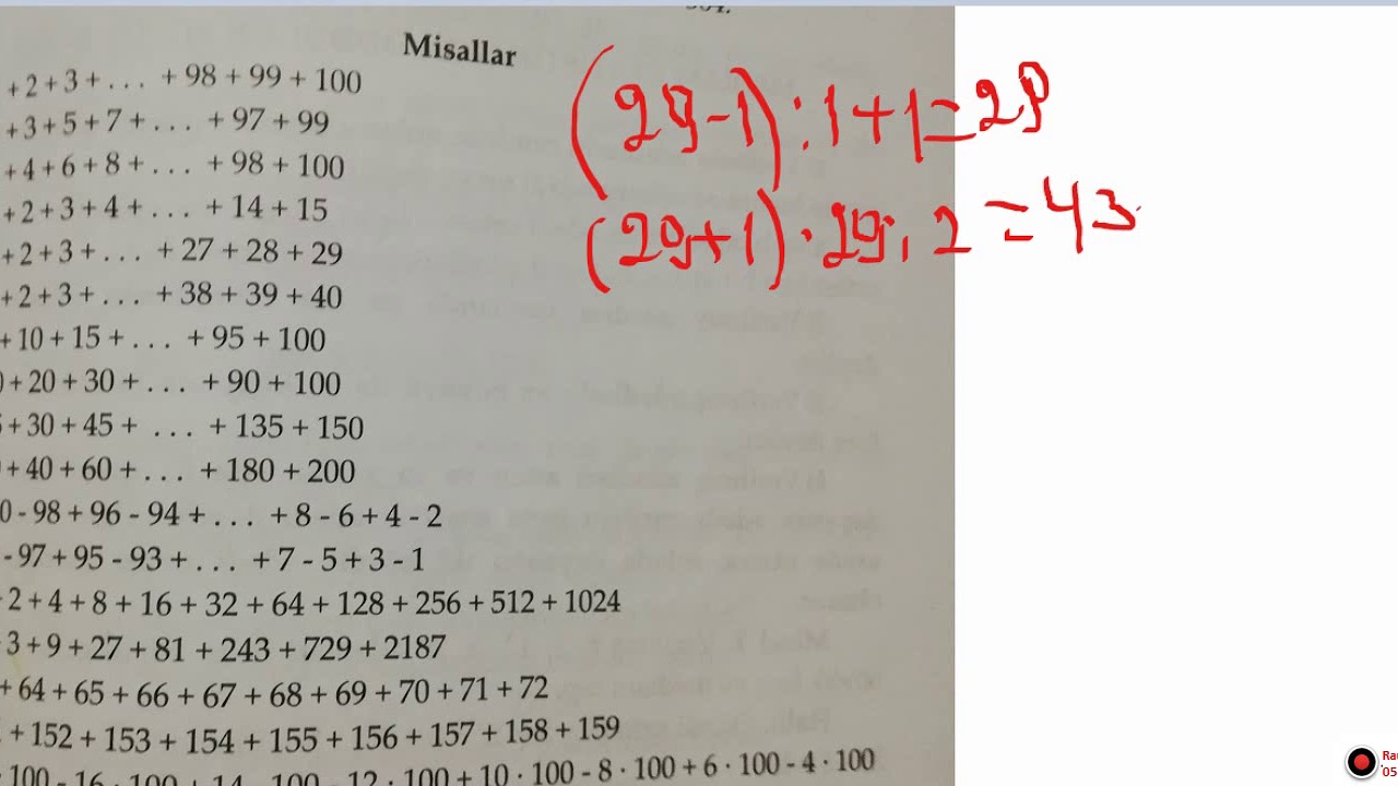 Səmərəli Usulla Hesabla // Talıbov səh. 139 çal. 1-19