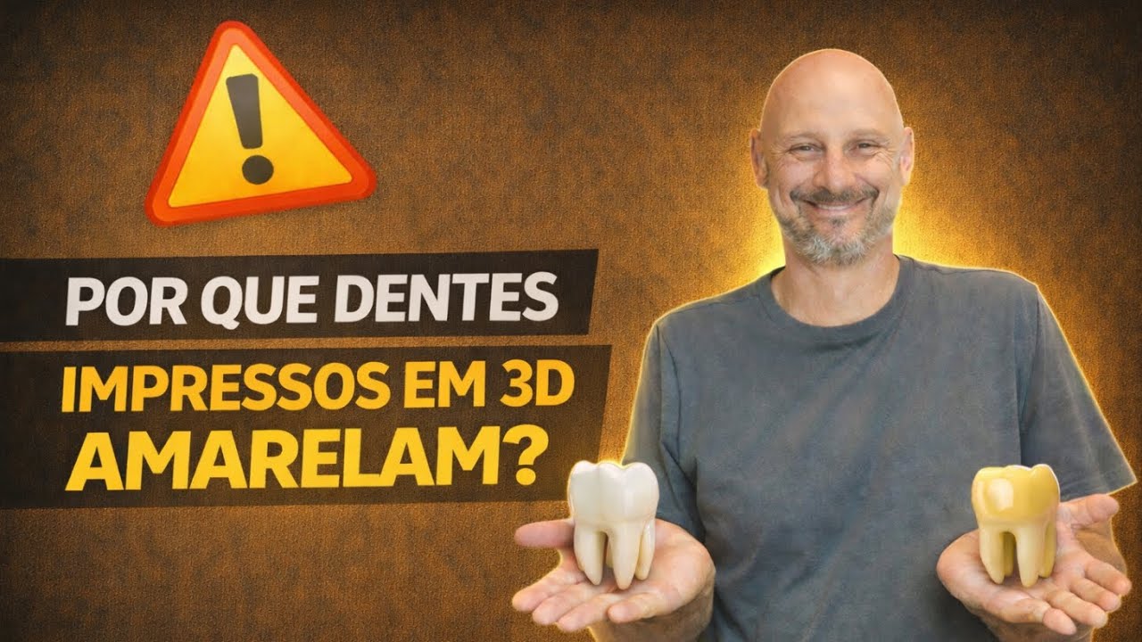Por que dentes impressos em resina 3D amarelam? Fotoiniciadores, pós cura: como evitar esse problema