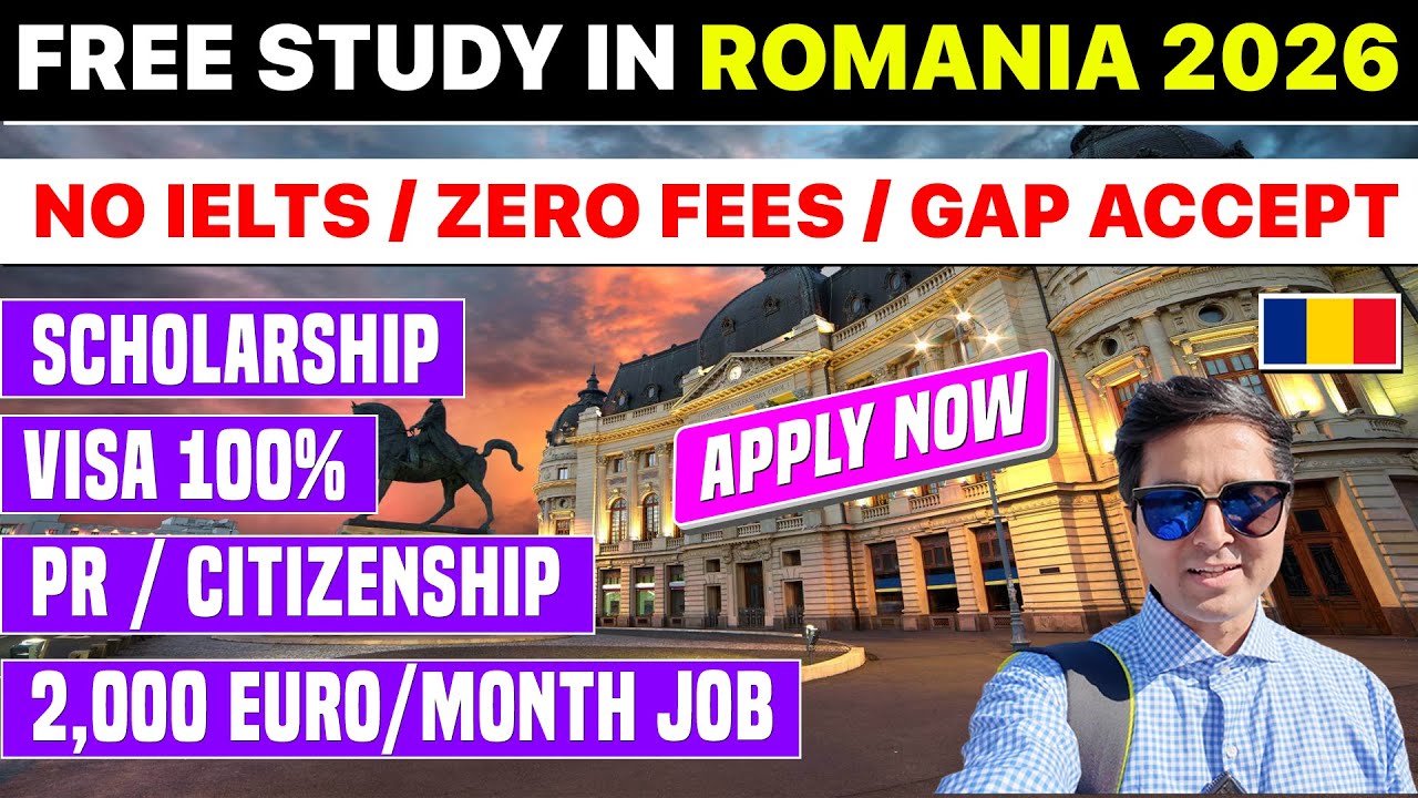 Free Study in ROMANIA 2026 | No IELTS| Gap Accept| Low Fund| Visa 100% | Earn 50000 Euro| Spouse| PR