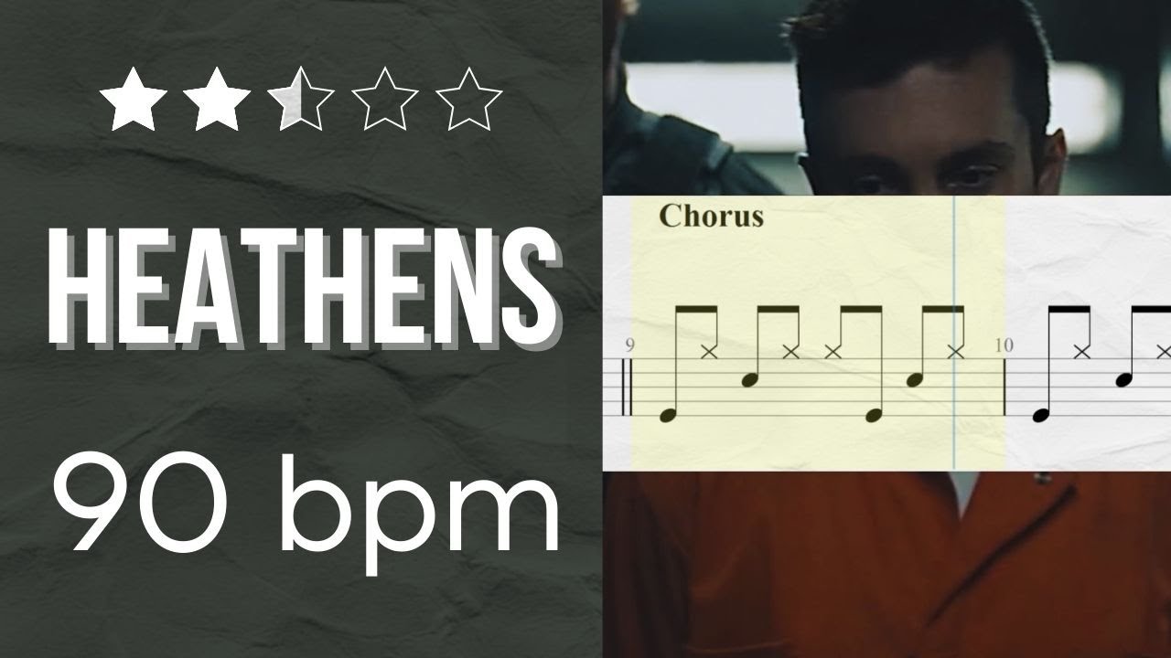 Drum Sheet “HEATHENS” Twenty One Pilots (★★☆☆☆) (Drum score)