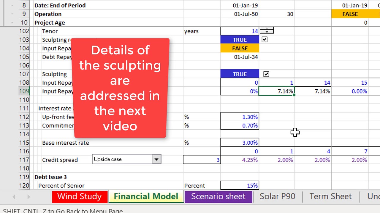 Debt Structuring in Project Finance Model Part 1