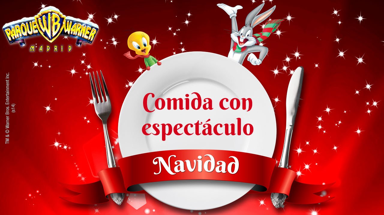 Comida con espectáculo de Navidad en Parque Warner
