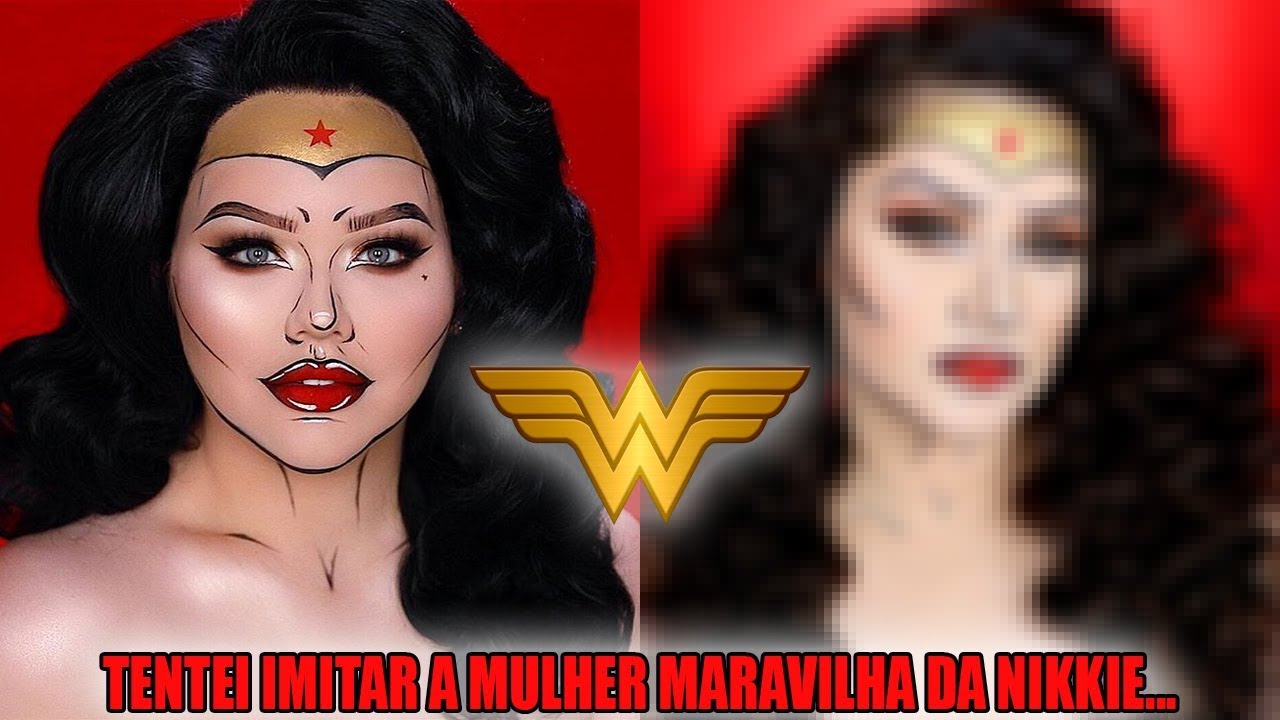 TENTEI IMITAR A MAKE DE MULHER MARAVILHA DA NIKKIE TUTORIALS! #HalloweendasLinDudas