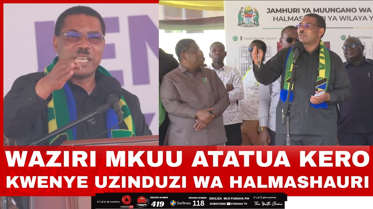 WAZIRI MKUU AKIWASHA TENA KWENYE UZINDUZI WA JENGO LA HALMASHAURI YA WILAYA YA MOSHI