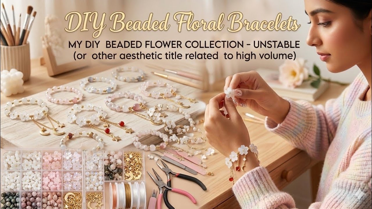 ✨ Fairy Bracelet | Elegant Handmade Beaded Bracelet with Floral Design 💫