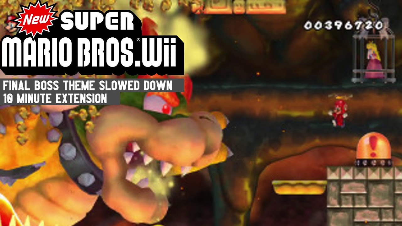 Final Boss - New Super Mario Bros. Wii Slowed Down [10 Minute Extension]