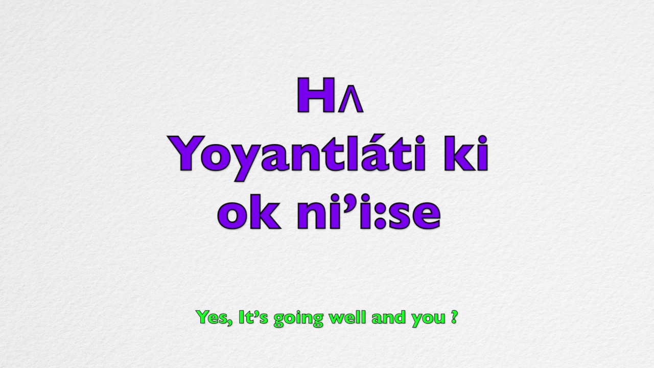 Oneida Language Class - LESSON 1, Conversation 1, March 2017 with Oneida Master Speakers