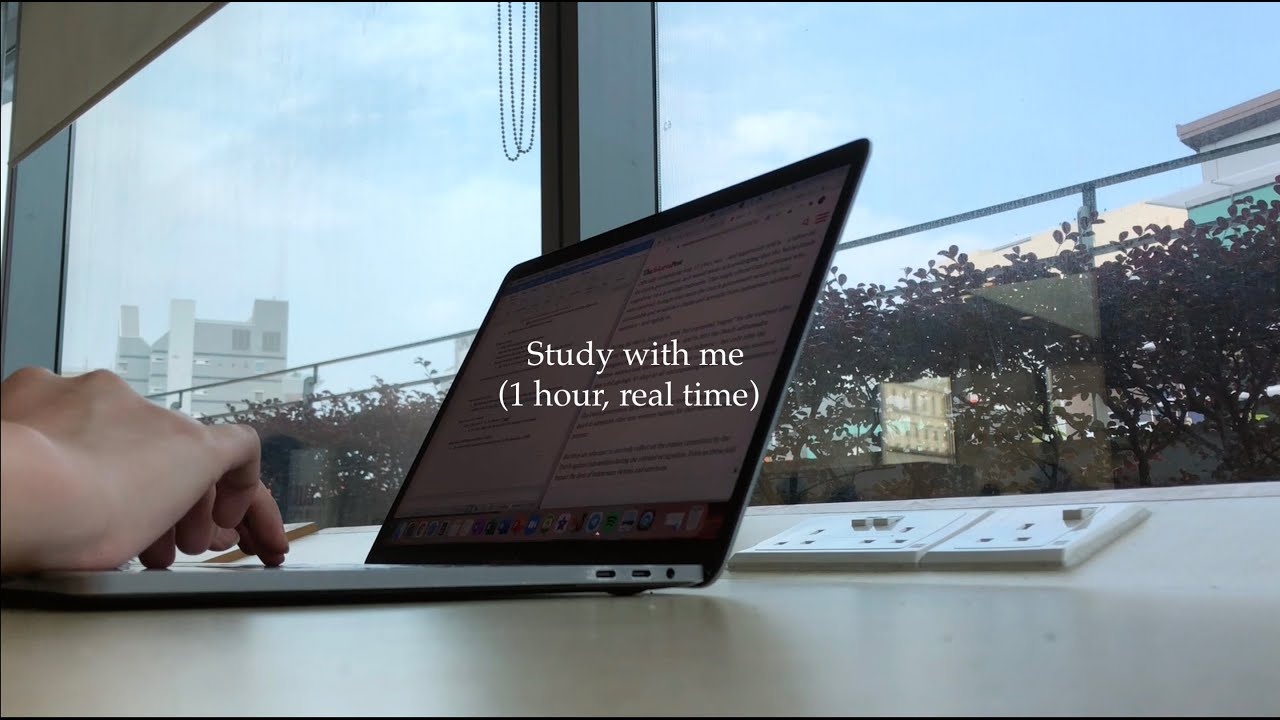 1 hour study with me (ft. moving clouds in window!! ☁️) | library edition