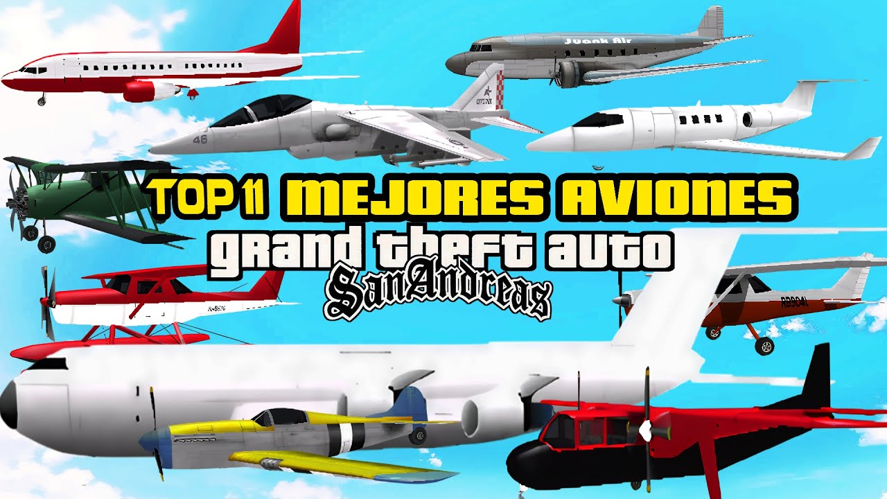 TOP 11 MEJORES AVIONES, AEROPLANOS, e HYDRA, en GTA San Andreas (Ubicaciones, Curiosidades, etc.)