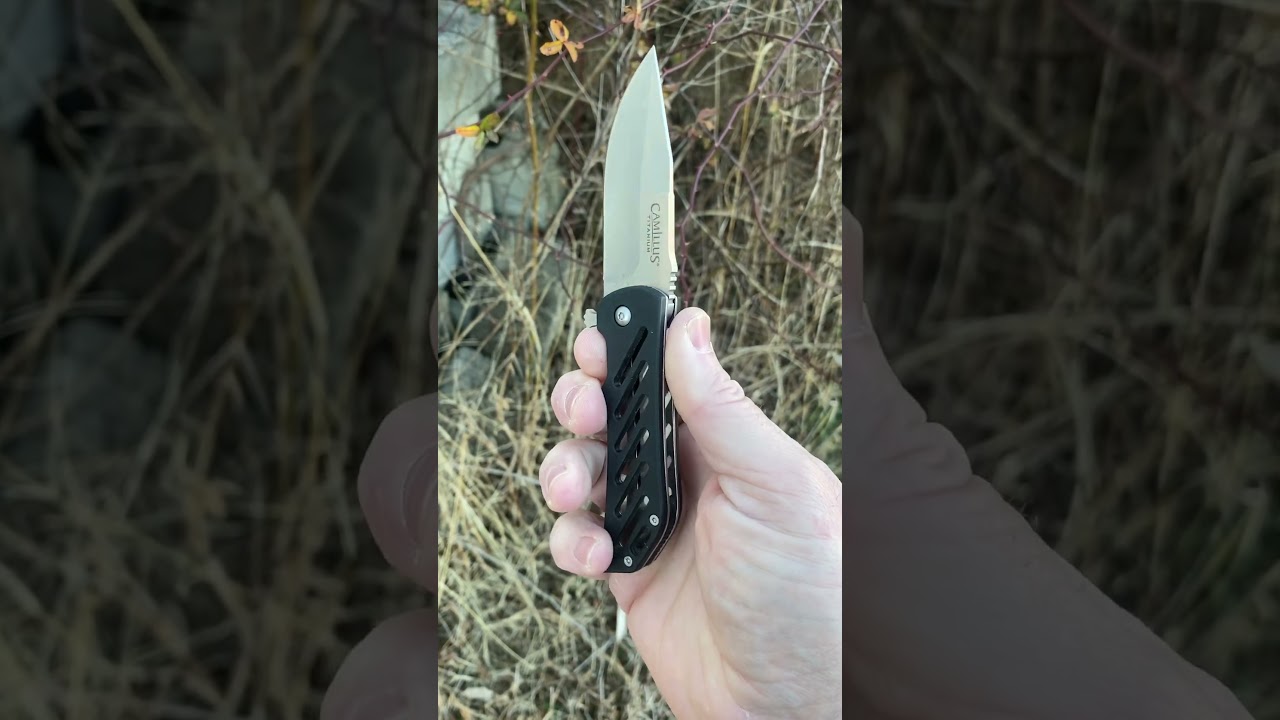 Camillus Dominator Flipper Pocket Knife Liner Lock Black Shutter Proof Handle And Clip