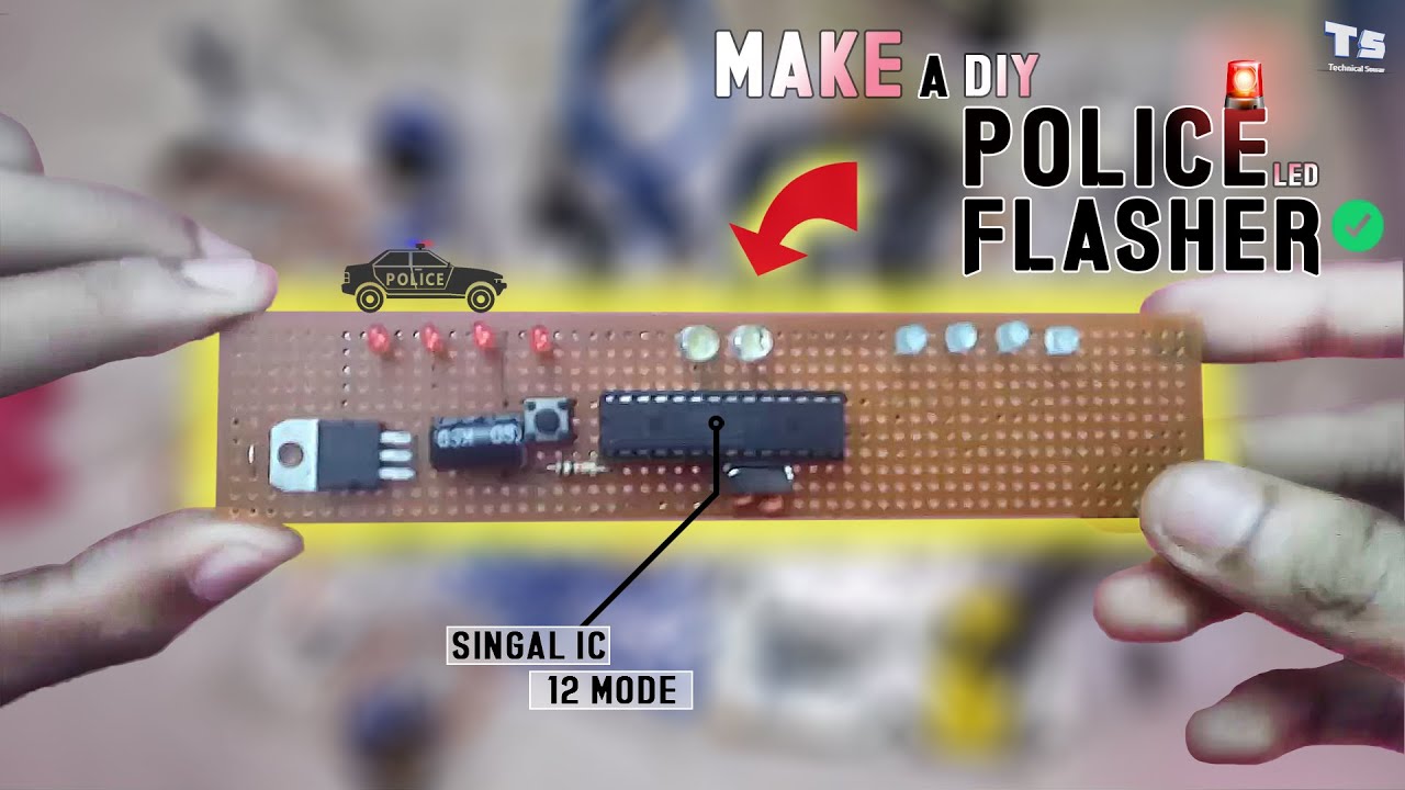 HOW TO MAKE A DIY POLICE FLASHER LIGHT | POLICE STROBE LIGHT | 12 MODE'S POLICE LIGHT WITH ATMEGA328