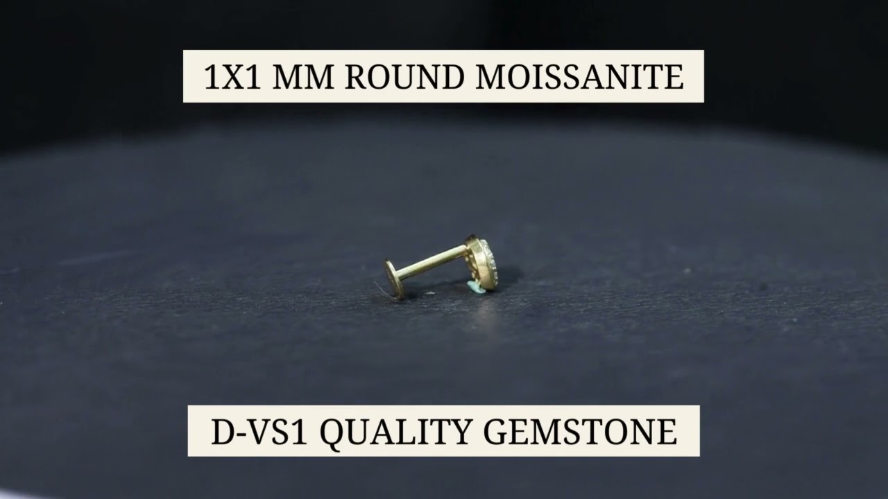 Moissanite Gold Swirl Earring for Second Hole Piercing