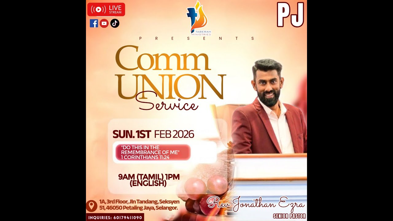 Tamil Sunday Holy Communion Service | 1st February 2026 | Rev Jonathan Ezra