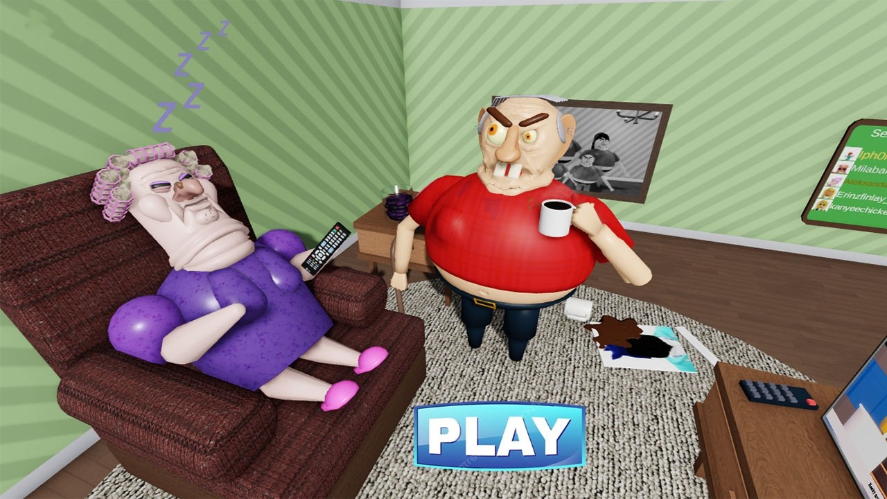 GRUMPY GRAN ASLEEP IN EVIL GRANDPA CHAIR !! FULL GAMEPLAY #roblox