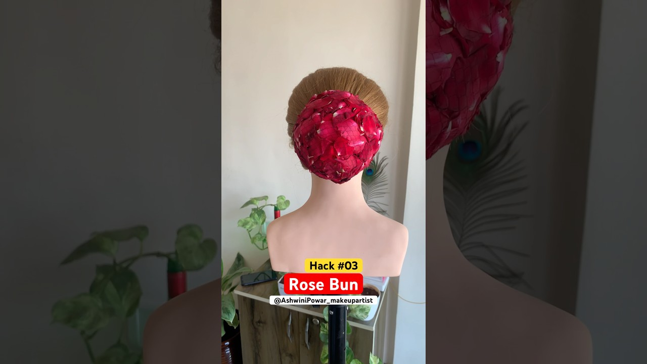 Rose Petal Bun Hairstyle | Elegant Floral Bun 🌹✨ 