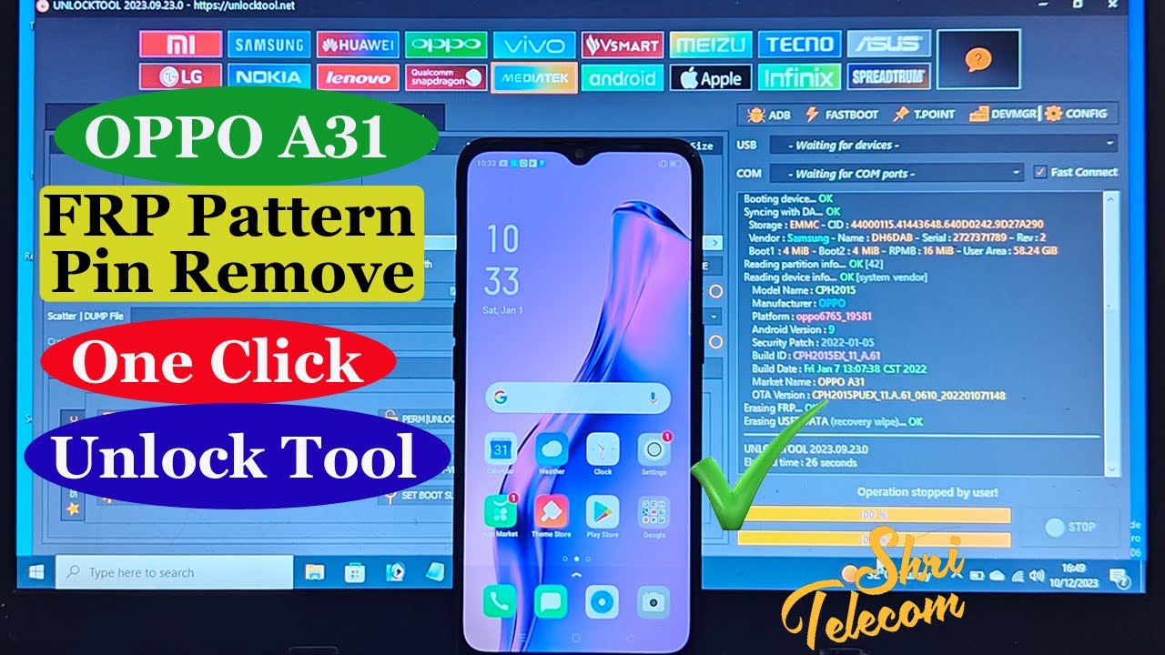 OPPO A31 FRP Remove One Click Unlock Tool