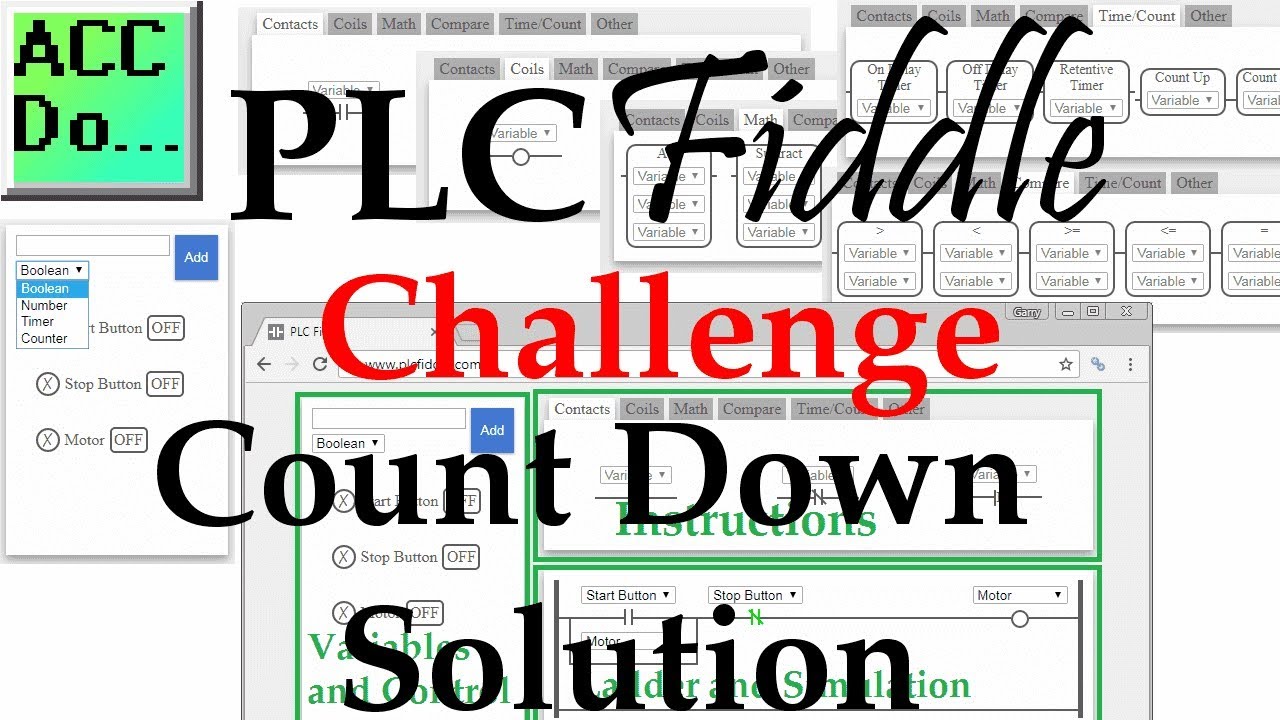 Решение задачи PLC Fiddle Count Down Challenge - Programming Now