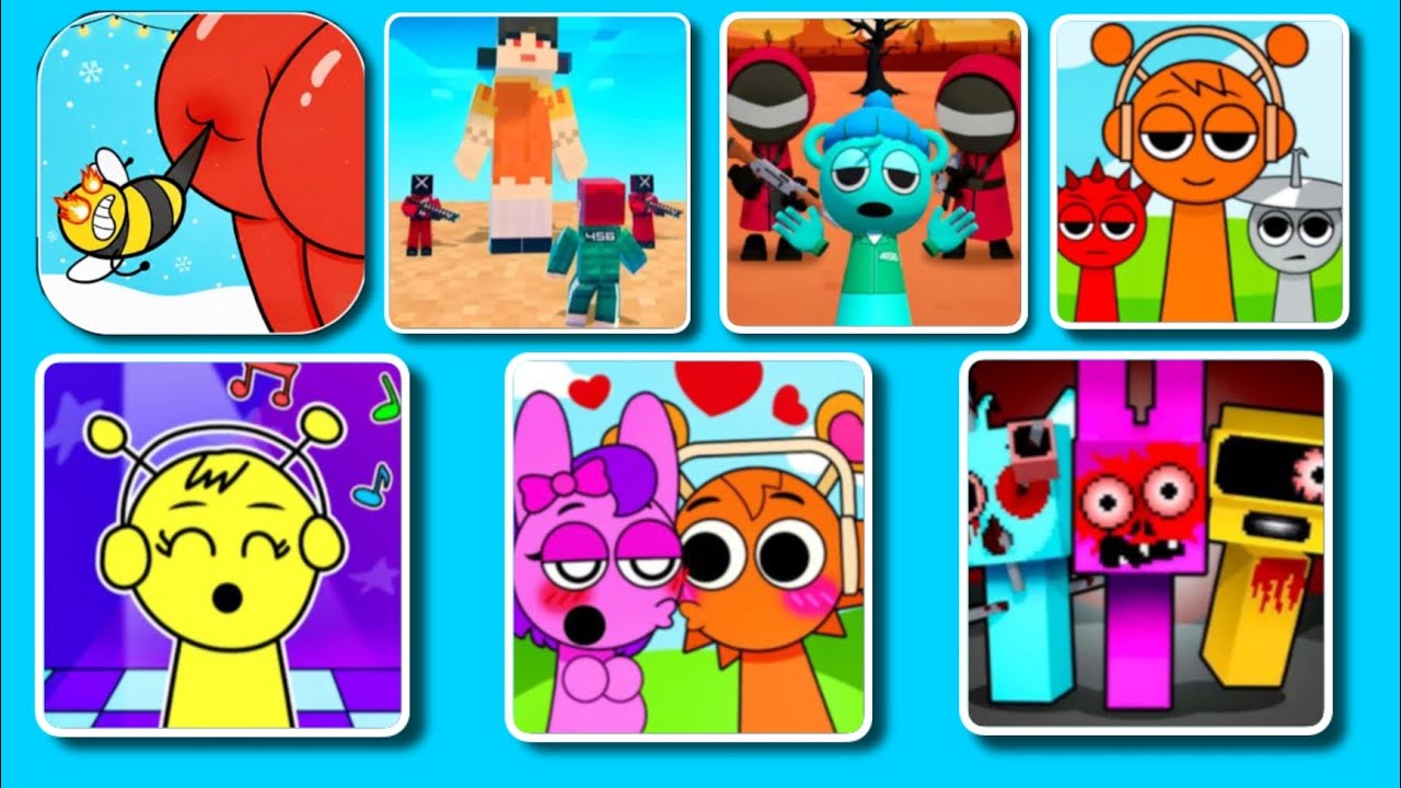 Sprunky, Sprunky Music Beat, Sprunky Squid Game, Scary Teacher, Sprunki Run Gameplay